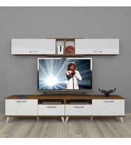 Decoraktiv Eko 5220 Mdf Retro Tv Ünitesi Tv Sehpası (Beyaz - Kahverengi)