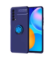 Huawei P Smart 2021 Kılıf Zore Ravel Yüzüklü Silikon Kılıf (Mavi)