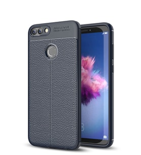Microsonic Huawei P Smart Kılıf Deri Dokulu Silikon (Lacivert)
