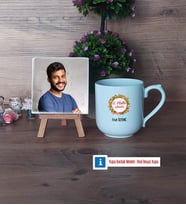 Yılbaşı Hediyesi Fotoğraflı Dekoratif Taş, Kupa Bardak Beyaz Hediye (Model 5)