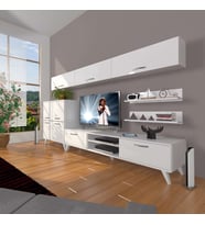 Decoraktiv Eko 8 Mdf Dvd Retro Tv Ünitesi Tv Sehpası (Beyaz)