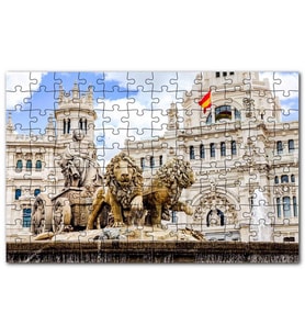 Cakapuzzle İspanya Madrid Kibele Çeşmesi Aslan Görseli Puzzle Yapboz MDF (Ahşap) (500 Parça)