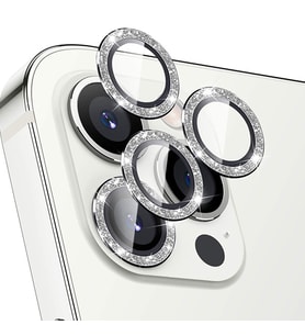 ALLY İphone 12 Pro Max 3D Metal Çerçeveli Kamera Lens Koruyucu (Gümüş)