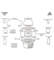 Meriç® Hyundai H1 Ön Torpido Kaplama Maun 32 Parça 2008-› (Alüminyum)