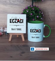 Eczacı Dekoratif Taş, Kupa Bardak Kırmızı Hediye (Model 13)