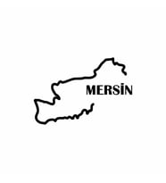 Mersin Harita Araba Sticker siyah 17x12 CM (Siyah)