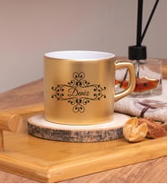 Kişiye Özel Tasarımlı Renkli Nescafe Fincanları 220 ML & Model No: SC-985 (Gold)