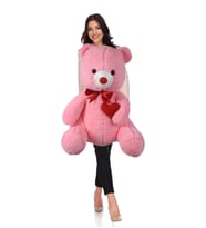 80 cm Kalp Tutan, Oturan Sevimli Peluş Ayı - Sevgiliye Özel HEDİYE (Pembe)