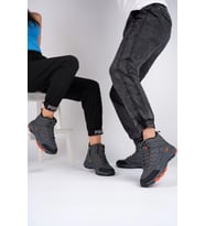 Muggo Alaska Unisex Garantili Trekking Outdoor Bağcıklı Yandan Fermuarlı Kışlık Bot (Füme)