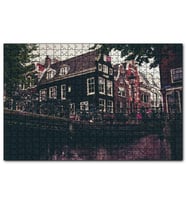 Cakapuzzle Amsterdam Kanal Üzerinde Köprü ve Bisikletler  Puzzle Yapboz MDF (Ahşap) (500 Parça)