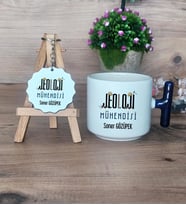 Jeoloji Mühendisi Hediye Seti Kupa Bardak T Kulplu ve Anahtarlık Mühendisler Günü Hediyesi (Model 2)