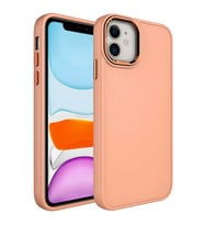 Apple iPhone 11 Kılıf Luna Dışı Soft Yumuşak İçi Kadife Kılıf (Yavruağzı)