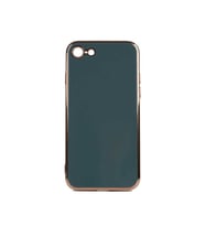 Apple iPhone 8 Kılıf Kenarları Gold Kamera Korumalı Renkli Pastel Silikon Siyah BARK (Petrol Yeşili)