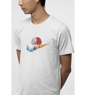 My Hero Academia Todoroki Minimal Logo Tişört (Beyaz)