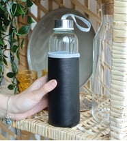 Deri Kılıflı 500 Ml Su Matarası (Siyah)