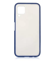 Huawei P40 Lite Kılıf Mat Yüzey Renkli Kenar Silikon (Lacivert)