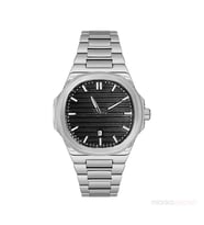 Markasepeti Patek Model Geometrik Tasarım Lüks Kol Saati (Beyaz-Siyah)