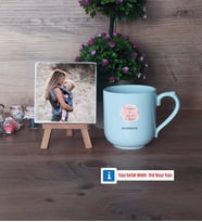Anneye Doğum Günü Hediyesi Fotoğraflı Dekoratif Taş, Kupa Bardak Beyaz Hediye (Model 5)