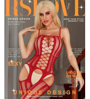 Secret Love İnce Askılı Jartiyer Görünümlü Önü File Detaylı Vücut Çorabı (Kırmızı)