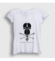 Presmono Kadın Sarı Cello Apocalyptica T-Shirt 11004tt (Beyaz)