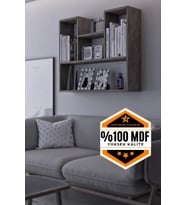 Duvar Rafı Salon Banyo Balkon Mutfak Kitaplık Çok Amaçlı Raf Gri MDF (Gri)
