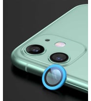 Uyumlu Model Apple iPhone 12 Mini Kamera Lens Koruyucu Çerçeveli Koruyucu CL-02 (Mavi)