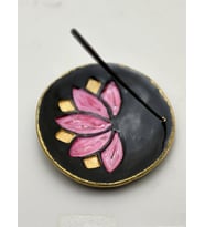 Lotus Desenli Tütsülük - hediyelik kutusunda - hediyeli (Siyah)