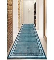 Dijital Baskılı Kaymaz Taban Yıkanabilir Modern Yolluk Ve Koridor Halısı NDU-HY-1244 (Mavi)
