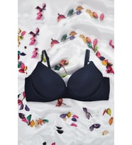 Le Jardin 7033-B Destekli-Balenli Micro Kaplı Sütyen (Lacivert)