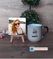 Arkadaşa Hediye Fotoğraflı Dekoratif Taş, Kupa Bardak Beyaz Hediye Doğum Günü Hediyesi (Model 10)