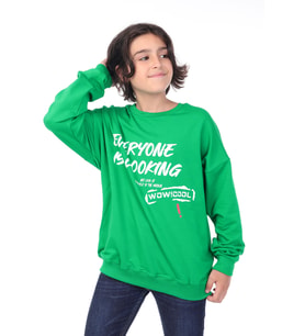 Toontoy Erkek Çocuk Baskılı Sweatshirt (Koyu Yeşil)