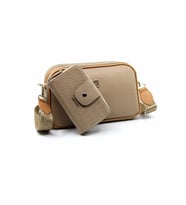Just Polo Kadın Ayarlanabilir Askılı 6 Bölmeli Mini Çanta Ve Cüzdan Kombini PBU4023-1005 (Vizon)