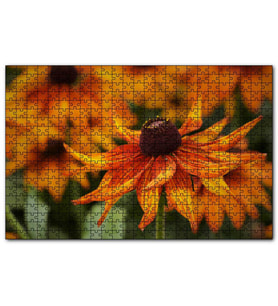 Cakapuzzle Turuncu Yapraklı Çiçek Yakın Plan  Puzzle Yapboz MDF (Ahşap) (500 Parça)