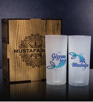eJOYA Kişiye Özel Kutusunda 2'li Rakı Bardağı Hediye Seti 107148 (Kırmızı)