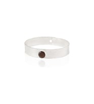 Kadir Jewellery 925 Ayar Gümüş Kaplama El İşçiliği Zirkon Taşlı Kadın Kelepçe Bilezik (Kahverengi)
