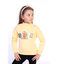 Toontoy Kız Çocuk Baskılı Sweatshirt (Sarı)