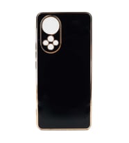 Huawei Nova 9 Kılıf Kenarları Gold Kamera Korumalı Renkli Pastel Silikon Açık Yeşil BARK (Siyah)