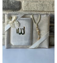DİLEX Hediye Çeyiz Bohça  Tafta Saçaklı  Seccade Set (Krem)