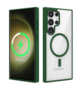 Galaxy S22 Ultra Kılıf Magsafe Wireless Şarj Özellikli Silikon Zore Ege Kılıf (Yeşil)