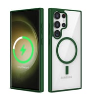 Galaxy S22 Ultra Kılıf Magsafe Wireless Şarj Özellikli Silikon Zore Ege Kılıf (Yeşil)