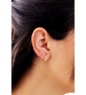 Dorika Model Halka Gümüş Küpe 12-mm 201020853 (Gold)