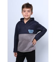 ERKEK ÇOCUK KAPŞONLU SWEAT BASKILI CEPLİ C34 (Lacivert)