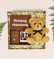 Kendin Tasarla Polo Kartlı Kolye Kutusu & Sevimli Teddy Ayıcık (Model 3)