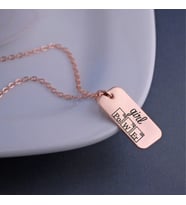 Kişiye Özel 925 Ayar Gümüş Girl Power Kolye (Rose)