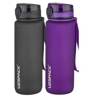Uzspace 2'li Tritan Matara Seti 800 ml 14 Farklı Renk Seçeneği FiftyFifty (Siyah-Mor)