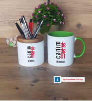 Dedeye Hediye Kalemlik, Kupa Bardak T Kişiye Özel Hediye (Model 14)