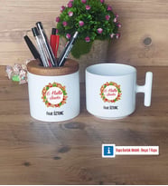Yılbaşı Hediyesi Kalemlik, Kupa Bardak T Kişiye Özel Hediye (Model 1)