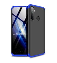 Realme 5 Kılıf Zore Ays Full Koruma Kılıf (Siyah-Mavi)