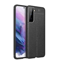 Samsung Galaxy S30 Plus / S21 Plus Deri Görünümlü Firo Silikon Kılıf (Siyah)