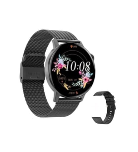 Realme Uyumlu Akıllı Saat Mini Kadınlar İçin Konuşma Özellikli Mini Smart Watch (Siyah)